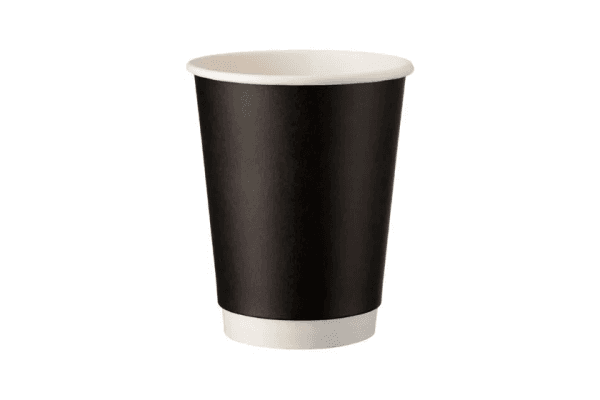 PAPER GLASS 12-14OZ DW MATTE BLACK 20X25PCS