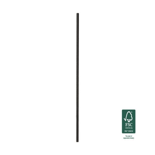 FSC® Straight Black Paper Straws Ø 0.4 cm x 19 cm Packed 1/1