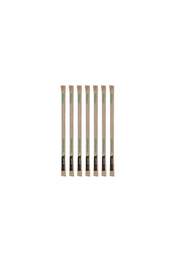 Straight Black Paper Straws