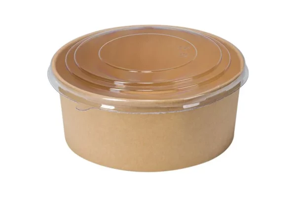 R-PET lid for Round Kraft Containers 1300 ml. 185mm.
