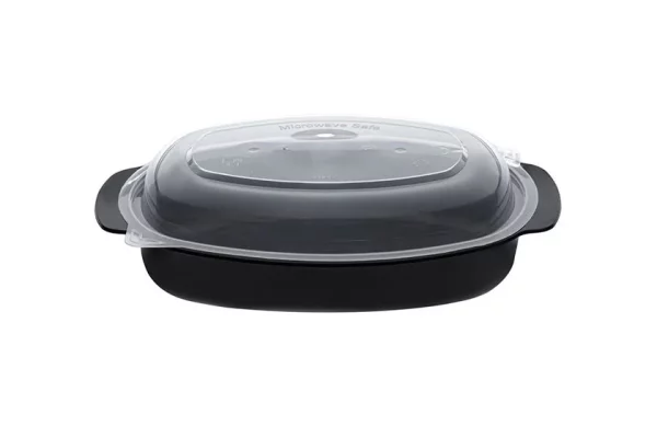 Oval Par/mo Container M/W 600 ml with Transparent Lid