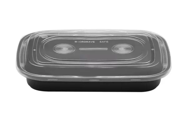 Black American Style Dinnerware M/W 750 ml with Transparent Lid
