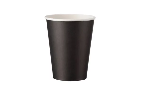Paper Black Cup Single Wall 12oz 90mm