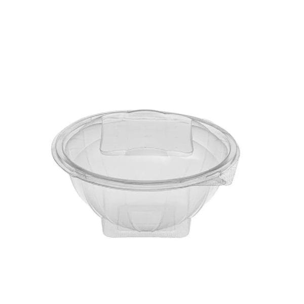 Transparent Round PET Container 750 ml with Integrated Lid