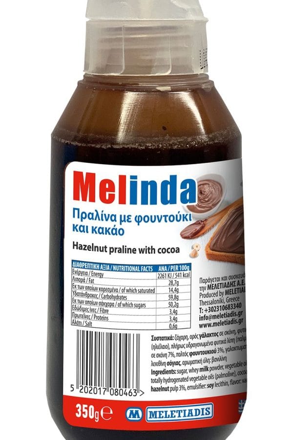 Squeeze bottle - Melinda Praline with hazelnut and cocoa