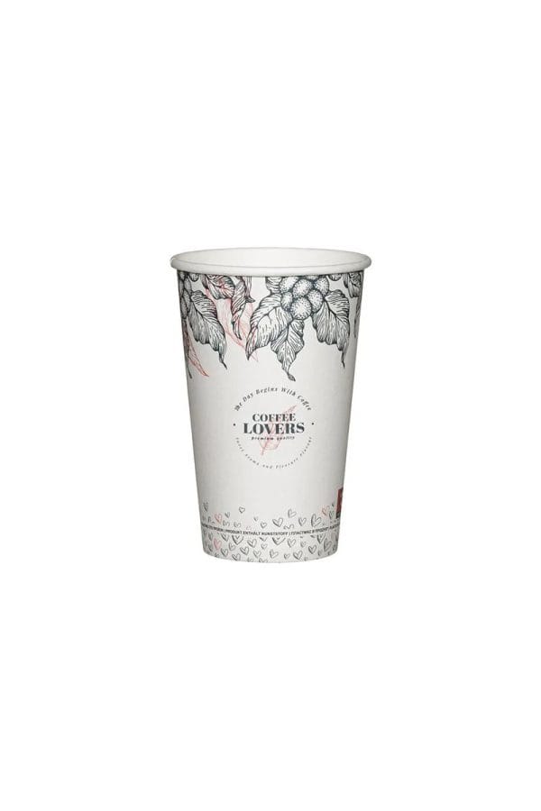 Paper Cup Single Wall 16oz Coffee Lovers (50 pcs/pack)
