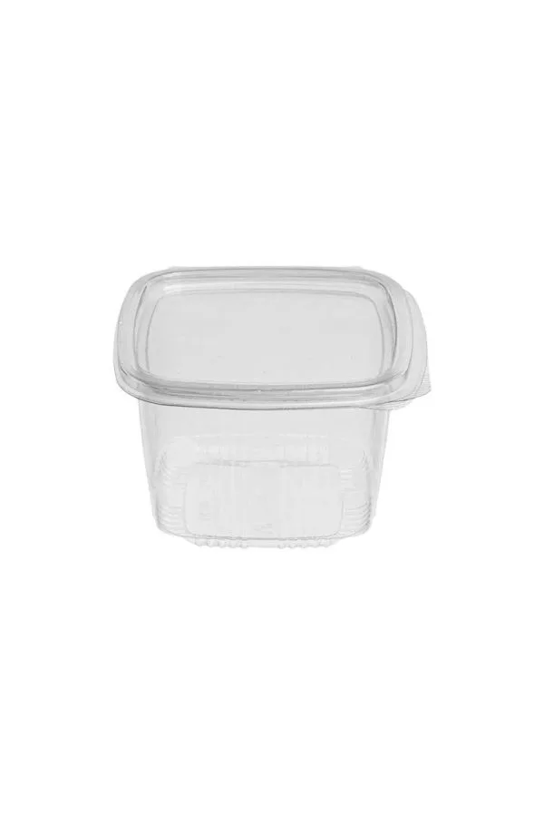 PET container 375 ml per unit with integrated plate lid (50 pcs/pack)