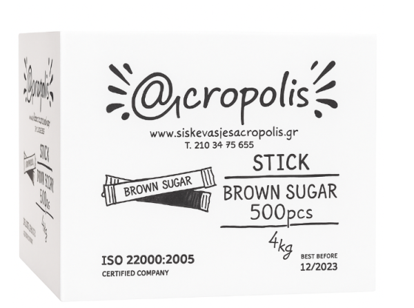 Ζάχαρη Καστανή σε Stick 4kg (500τμχ)