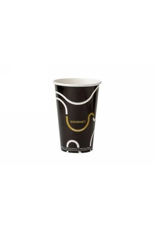 Ποτήρι Χάρτινο Μαύρο Μονότοιχο 12oz  – Gourmet Design(50τμχ)
