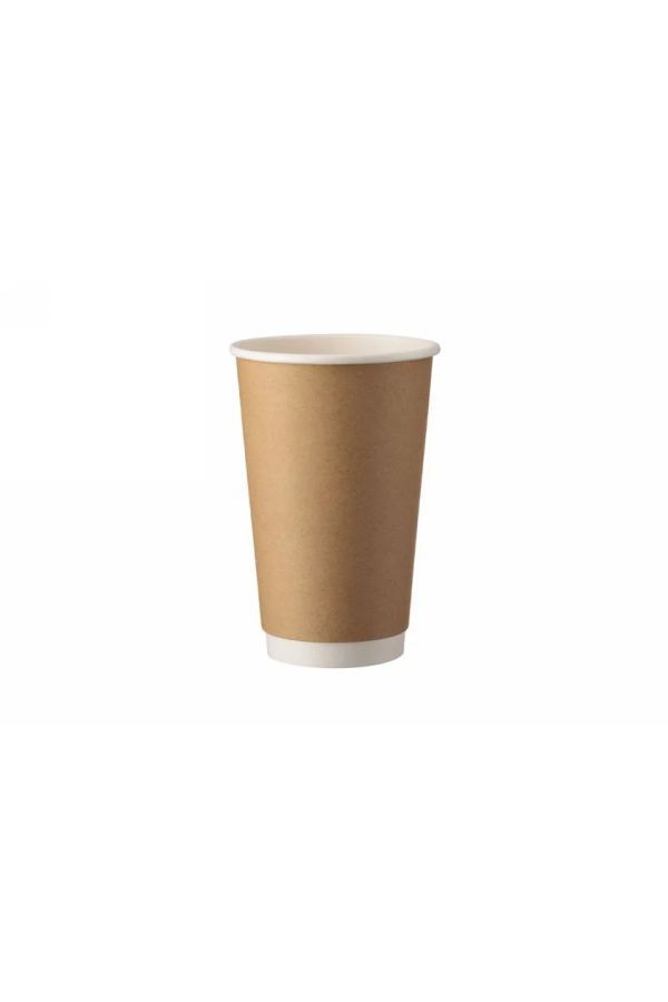 Ποτήρι Χάρτινο Kraft Διπλότοιχο 16oz(25τμχ)