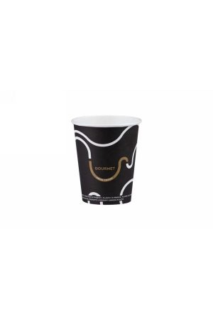 Ποτήρι Χάρτινο Μαύρο Μονότοιχο 8oz – Gourmet Design (50τμχ)